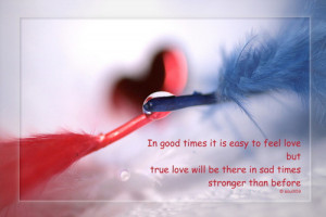 In Good Times It Is Easy To Feel Love Love quote pictures