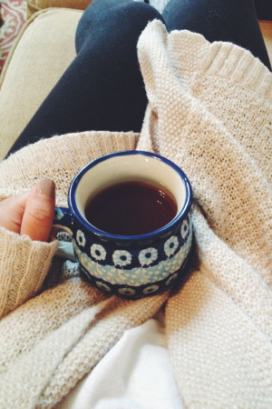 Sweater weather and a good cup of coffee... That mug is from TJ MAxx ...