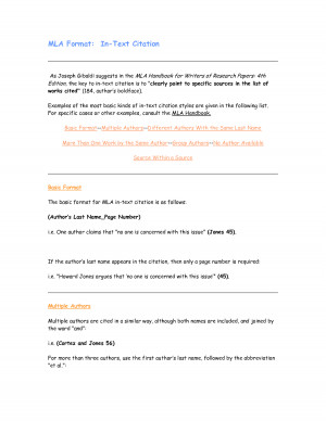 docstoc.comMLA Format In-Text Citation,