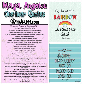 One-liner quotes and inspiration from Maya Angelo as well as free ...