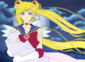 Sailor Moon And Baby Hotaru...