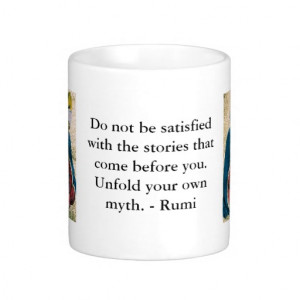 Unfold your own myth - RUMI inspirational quote Classic White Coffee ...