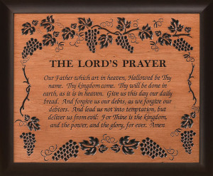 Lord's Prayer Cherry Wood Framed Carving