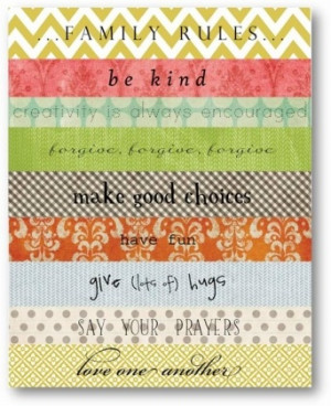 Family rules quotes prints