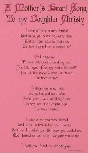 Mother’s Heart Song to My Daughter – Black Tie Collection 11×14 ...
