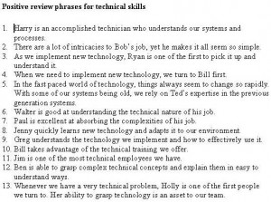employee positive review phrases appraisal evaluation quotes comments evaluations quotesgram skills technical examples