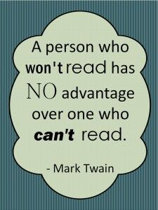 Mark Twain reading quote