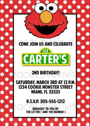 Elmo Birthday Party Invitation