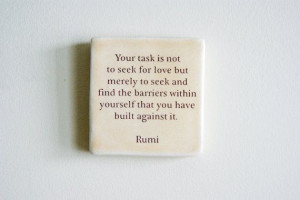 Porcelain Wall Tile with Inspirational Rumi Quote - Ceramic Tile with ...