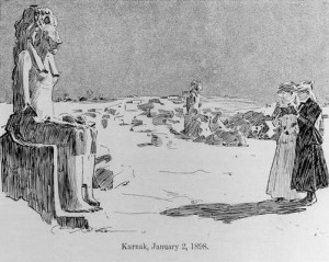 Visitors to the site after the excavation.