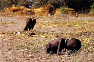 Vulture and starving child