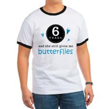 Year Anniversary Butterfly Ringer T for
