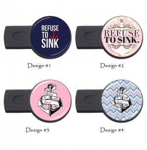 Refuse To Sink Anchor Tattoo Quotes USB Flash Memory Drive 4GB