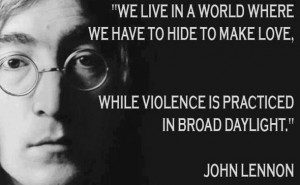 Motivational Wallpaper With Quote by John Lennon: We live in a World ...