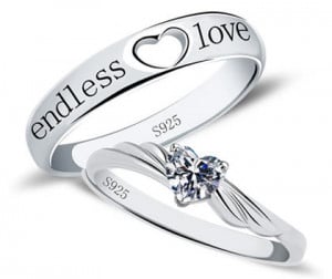 Couples Wedding Rings ›Endless Love Heart Matching Wedding Rings ...