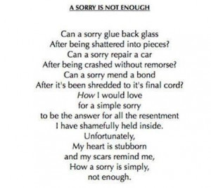 Sorry is Not Good Enough