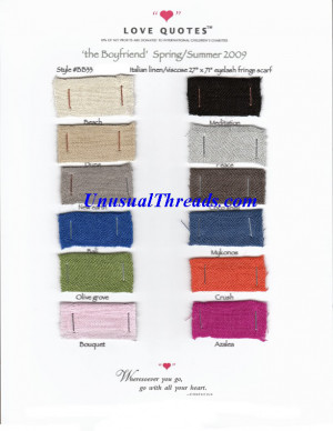 Actual color swatches for current Love Quotes scarves, including 1000 ...