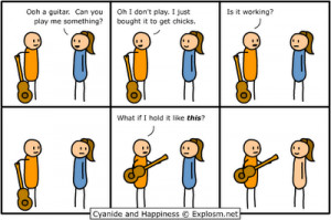 Funny or Odd Guitar Pictures and Cartoons.
