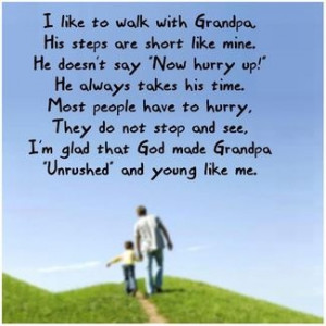 like to walk with grandpa