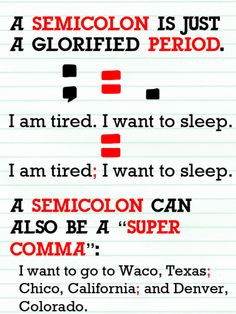 vs semicolon more colon semicolon semicolon interesting semicolon ...