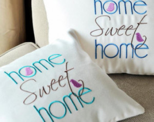 Home Sweet Homme embroidery pillow case,modern cotton pillow covers