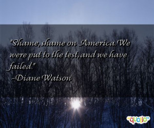 ... , shame on America . We were put to the test , and we have failed