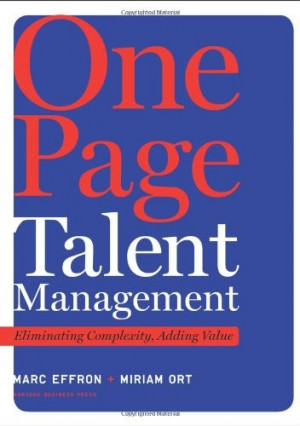 Bestseller Books Online One Page Talent Management: Eliminating ...