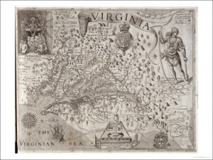 Map of Virginia Discovered and Described by Captain John Smith 1606 ...