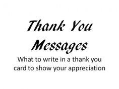 Thank You Messages and Quotes