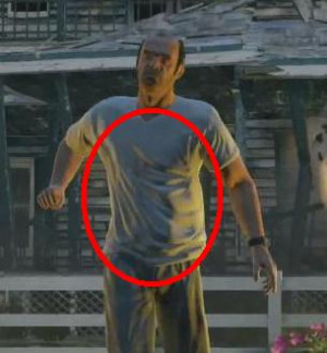 Wrinkle effects on Trevor shirt.