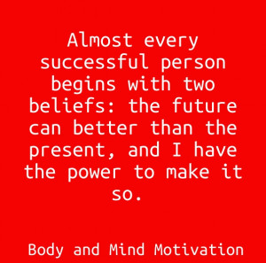 Almost every successful person begins with two beliefs: the future can ...