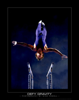 Men's Gymnastics DEFY GRAVITY Parallel Bars Motivational Poster Print ...