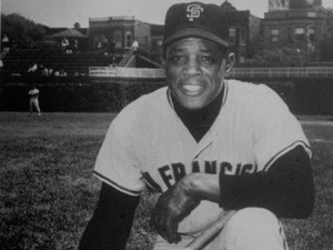 ... for captain Derek Jeter to move down the line; Willie Mays hits No. 80