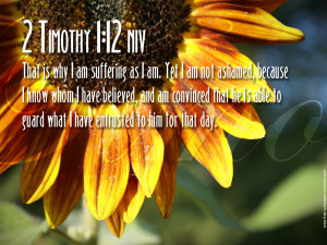 Bible Verses 2 Timothy 1:12 Yellow Flower Picture HD Wallpaper