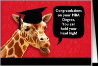 Congratulations on your MBA Degree, smiling giraffe card - Product ...