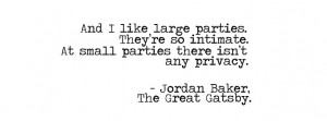 Jordan Baker quote from The Great Gatsby