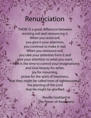 am Manifesting: Renunciation