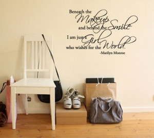 ... makeup and behind the smile -Marilyn Monroe - Vinyl Wall Quote Decal