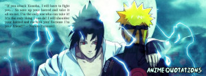 Naruto and Sasuke Facebook Cover Anime Quotations by s0nofapollo