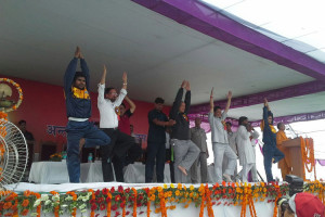 Harish Rawat also participated at an International Yoga Day event