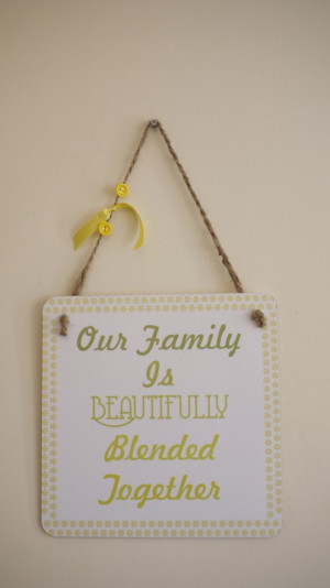 Wall Art › Blended Family Quote. Floral boarder