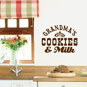 Grandmas Cookies and Milk - Vinyl Wall Decal