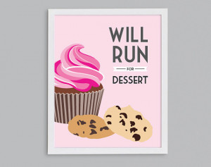 Run for Dessert - Cross Country Running Gift - Retro Cupcake and ...
