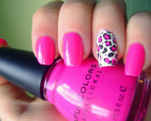 pink cheetah print nails