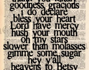 Vintage Dictionary Southern Sayings Print - oh my heavens ...