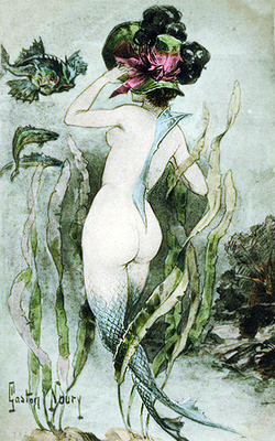 photoset Illustration art vintage mermaid Mermaids Gaston Noury 1900's