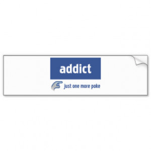 Facebook Addict Bumper Sticker