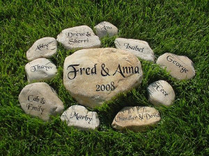 Engraved welcome stones