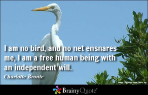 ... no net ensnares me; I am a free human being with an independent will