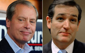 David Dewhurst, left, and Ted Cruz, opponents in the Republican Senate ...